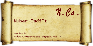 Nuber Csát névjegykártya
